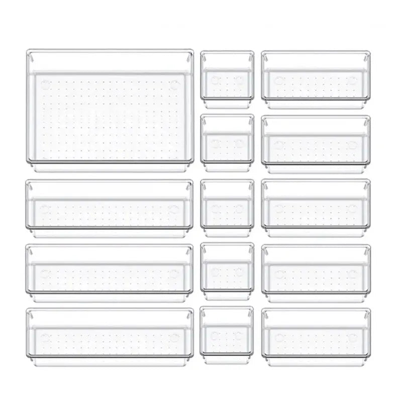 Transparent Plastic Drawer Organizers Organizer Boxes for Room Cômoda e Escritório Ideas for Maquiagem Joias e Acessórios.