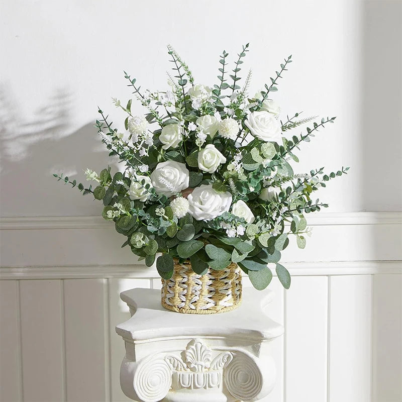 Artificial Eucalyptus Leaf Stems Green Plants For Living Home