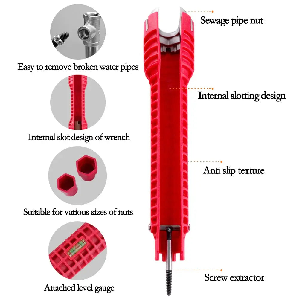 Three-head sink wrench 8 in 1 screw removal socket wrench