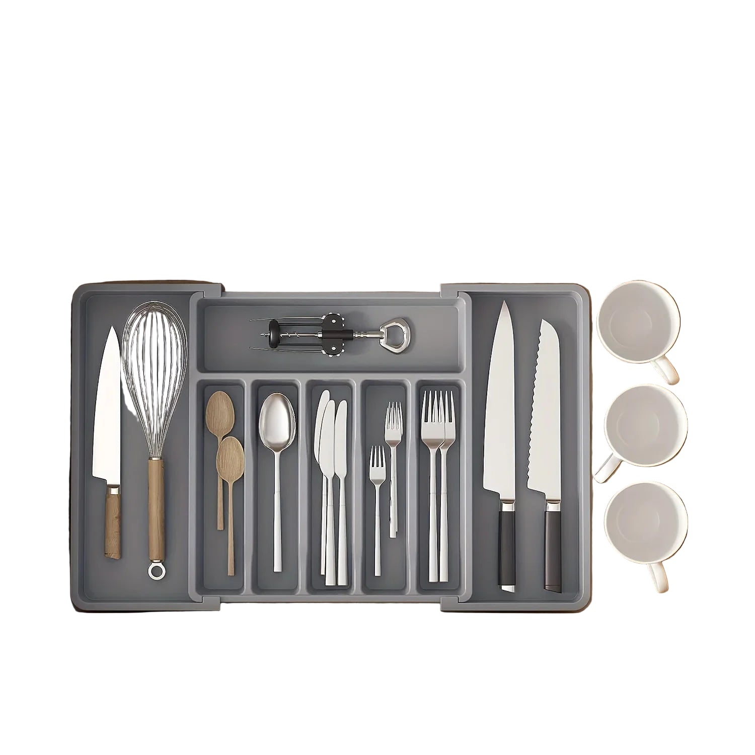 New Expandable Drawer Organizer for Talheres Set of Adjustable Trays for Kitchen Utensils