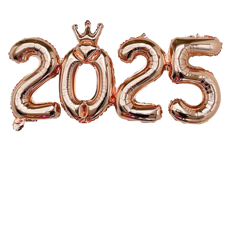 2026 Gold Crown Foil Number Balloons for 2026 - New Year Christmas Eve Festival Party