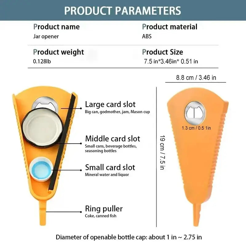 Can Opener Multifunctional Bottle - Opener Jar Opener for Beer Coke Jam Beverage