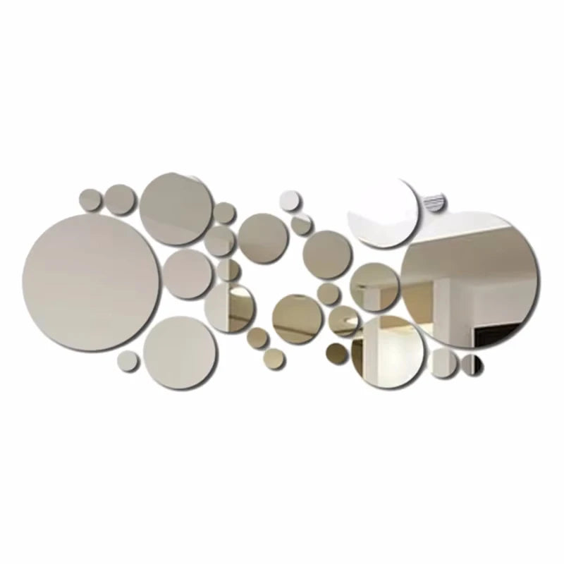 Round Acrylic Mirror Stickers - Kitchen Wall Decor Art for Ceramic