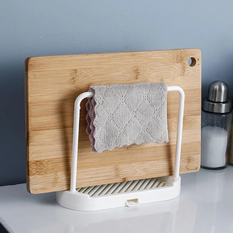 Double-layer dishwashing towel drainer, countertop sponge storage holder, made of steel wire
