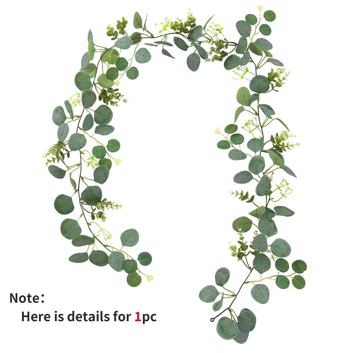 1pc Artificial Eucalyptus Leaves Greenery Garland - Faux Eucalyptus Garland for Home and Party