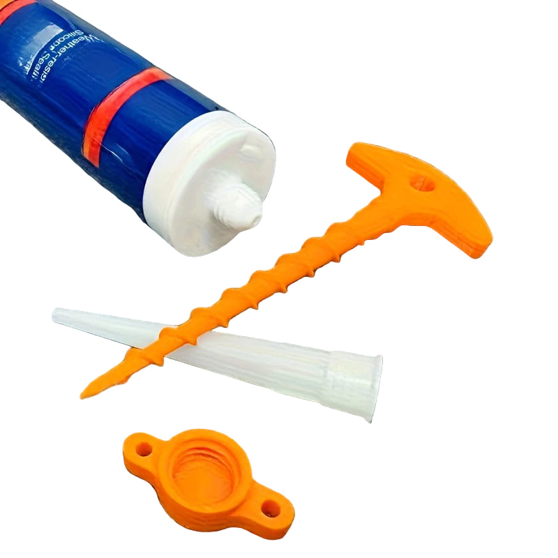 Silicone seal cap and seal gun nozzle removal tool