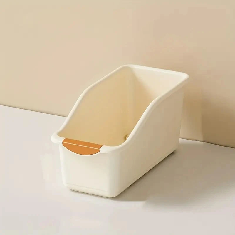 Set of curved plastic organizer boxes - Multipurpose boxes for domestic organization cleaning and essential household items