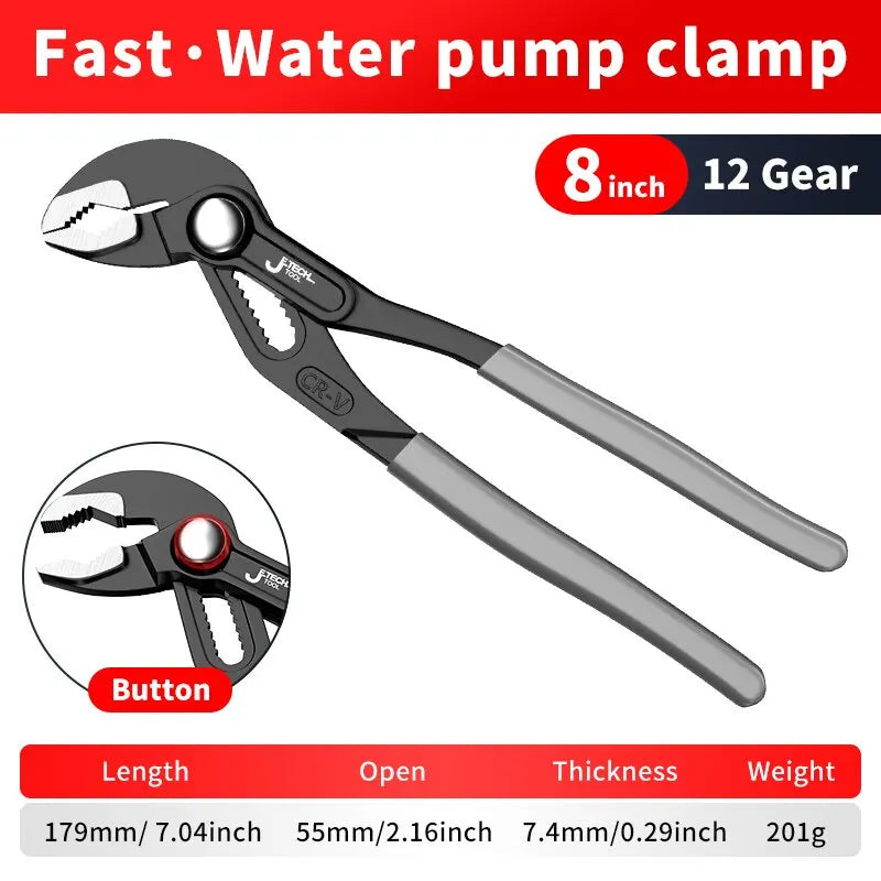 Water pump pliers - adjustable pipe wrench
