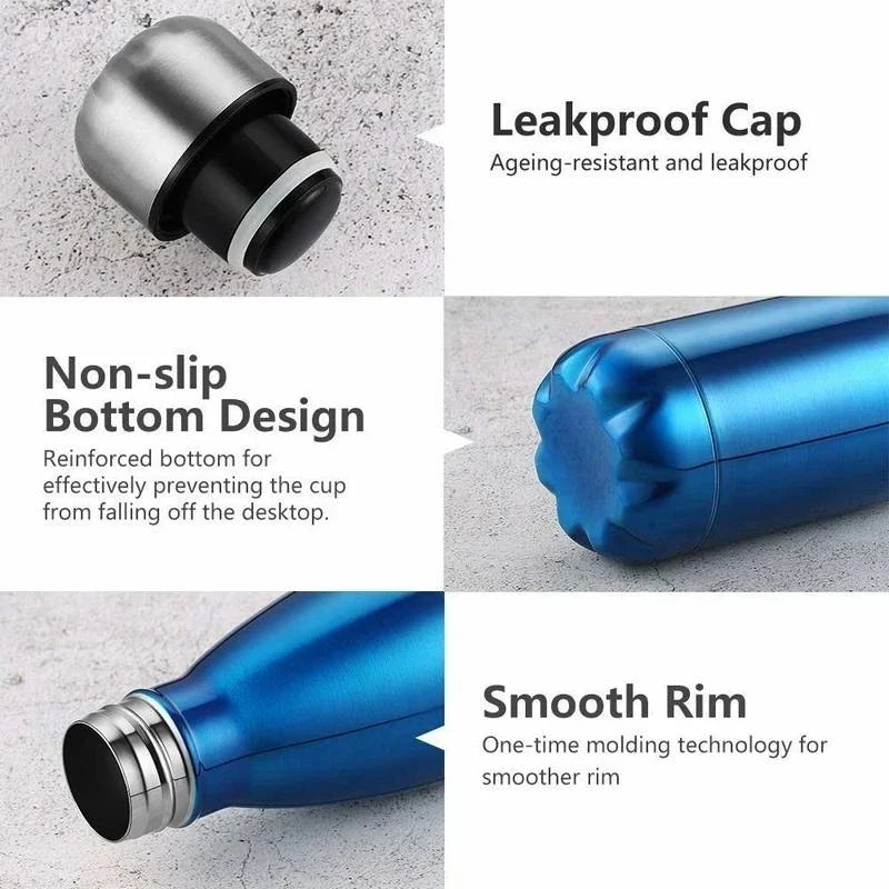 Stainless Steel Insulated Vacuum Thermos Water Bottle Double Wall BPA Free Bottles for Sports Bottles