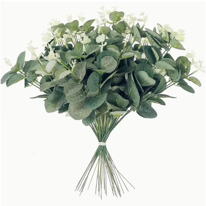 Artificial Eucalyptus Leaf Stems Green Plants For Living Home