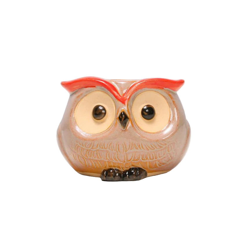 Ceramic Owl Flower Pot Garden Office Decoration