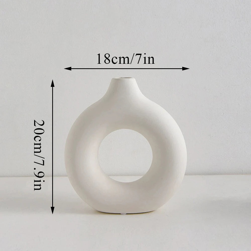 Nordic Vase Circular - Vase For Home Living Room Decoration