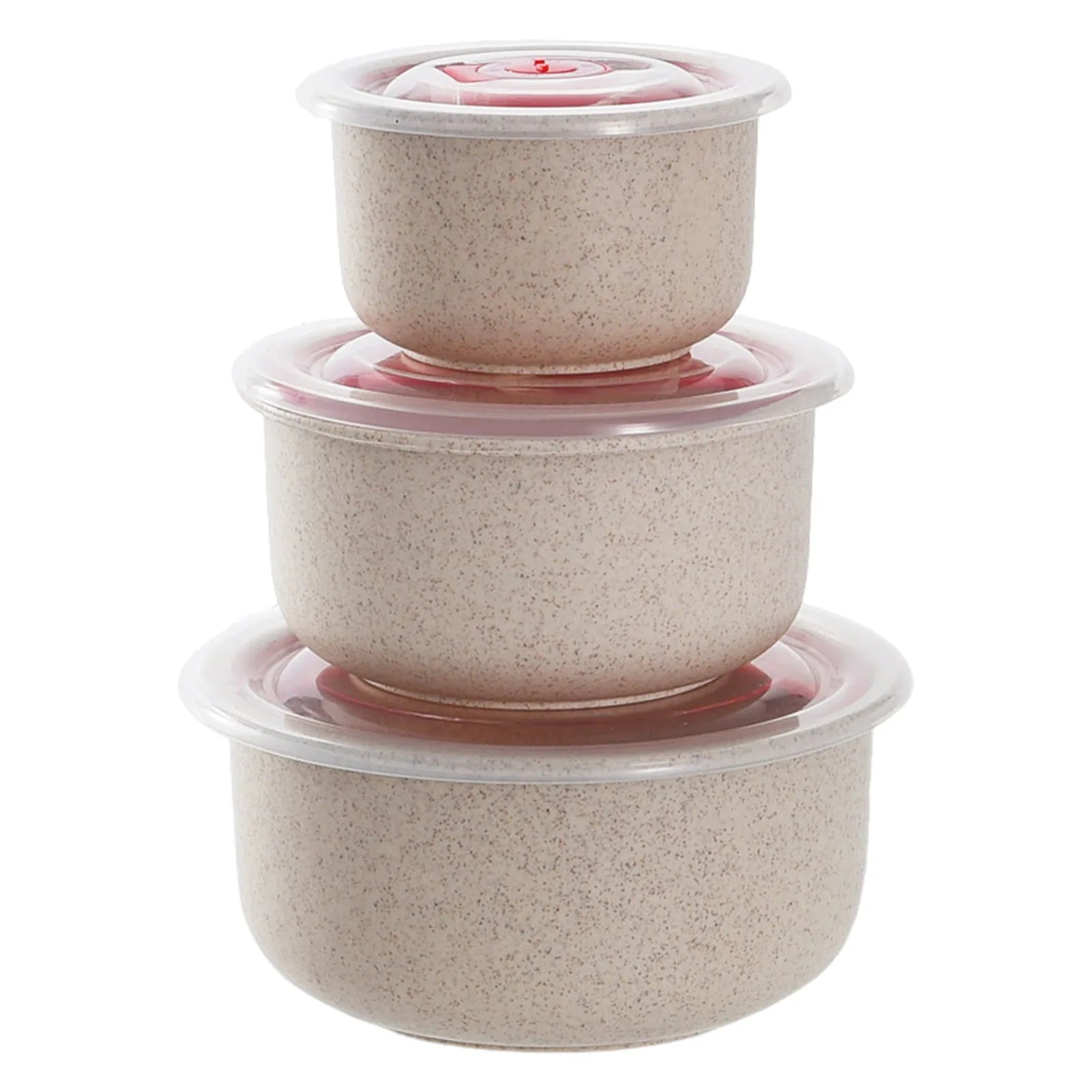 Set of 3 containers for storing food suitable for microwaves ideal for preparing snacks and travel