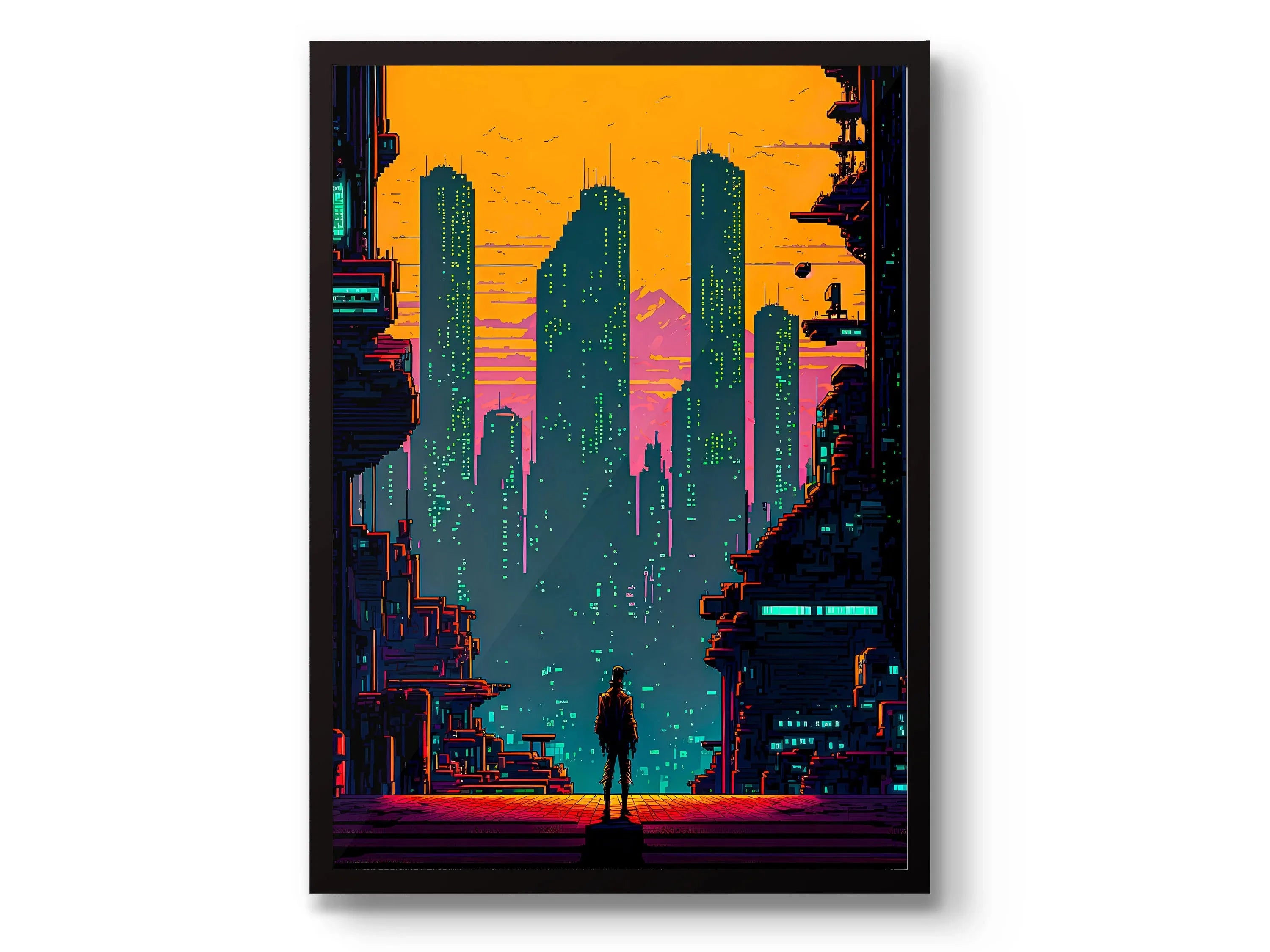 Japanese Tokyo Teahouse Cartoon Canvas Print Anime City Decor