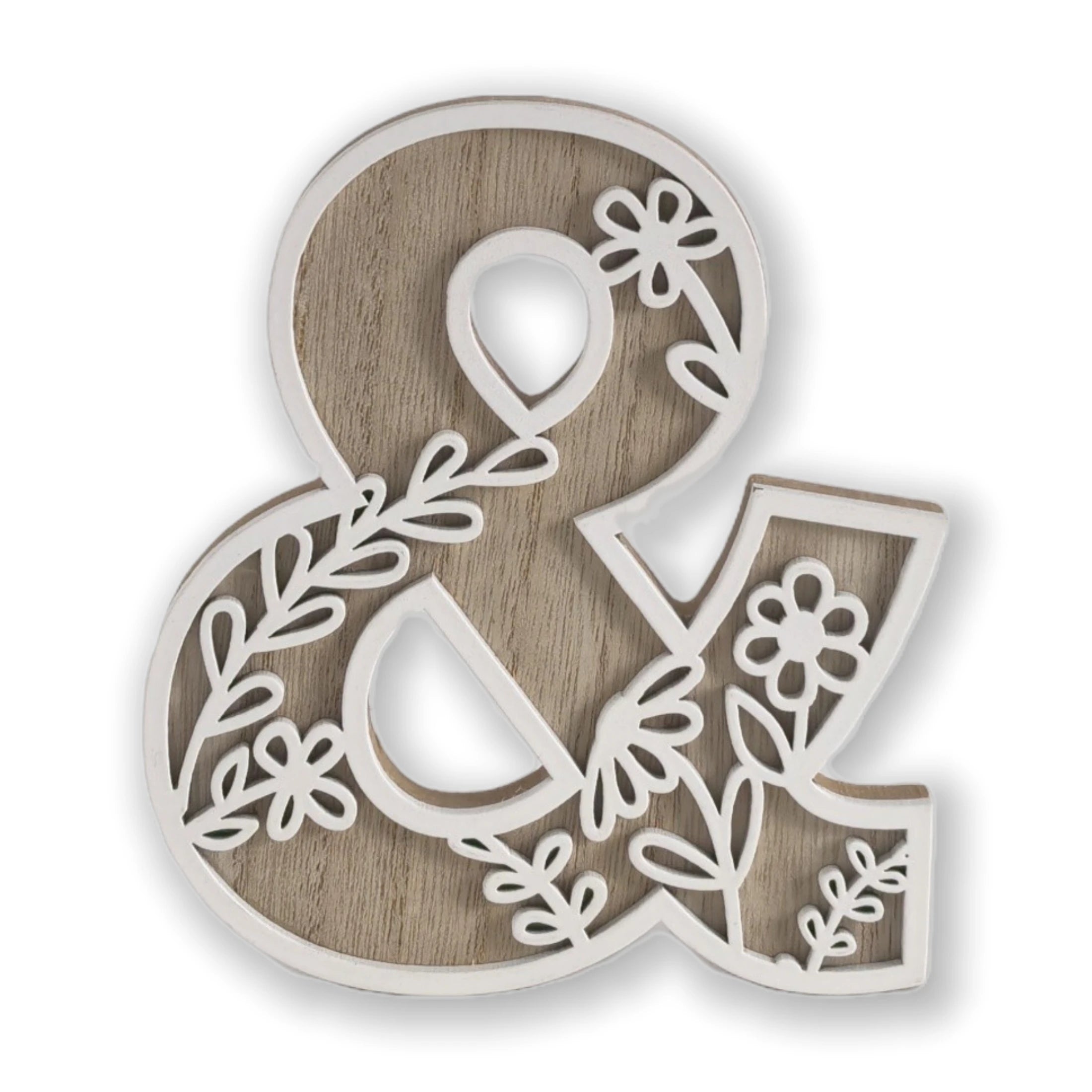 Rustic wooden floral carved alphabet letter - unique bedroom decor