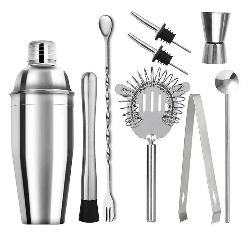 Stainless steel shaker set with 1/3/6/9/11 pieces Boston shaker, bar utensils