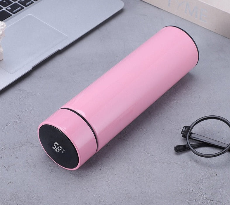 Thermos Bottle 500ml Led Stainless Steel Thermometer Water Coffee Tea Digital Display - enoughdream.com