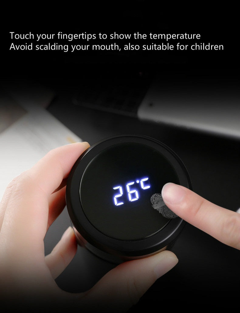 Thermos Bottle 500ml Led Stainless Steel Thermometer Water Coffee Tea Digital Display - enoughdream.com