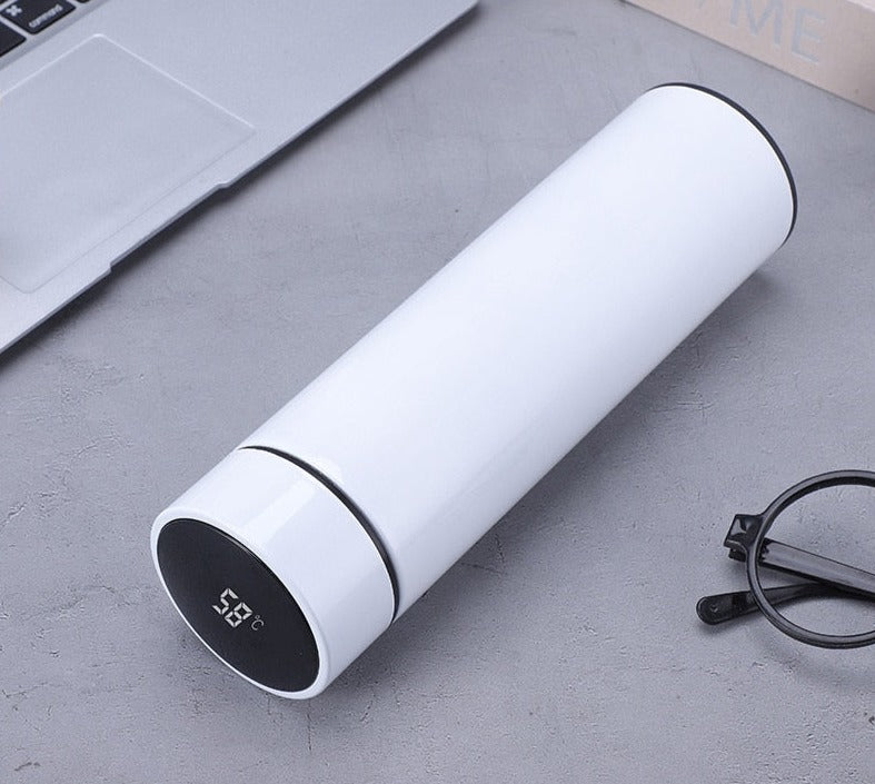 Thermos Bottle 500ml Led Stainless Steel Thermometer Water Coffee Tea Digital Display - enoughdream.com