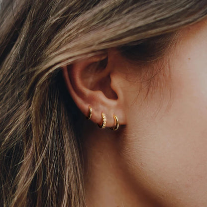 Stainless Steel 1 Pair Minimalist Huggie Hoop Earrings - enoughdream.com