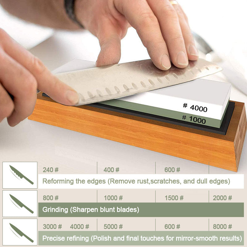 Knife Sharpener Whetstone Dual Side Kitchen - enoughdream.com