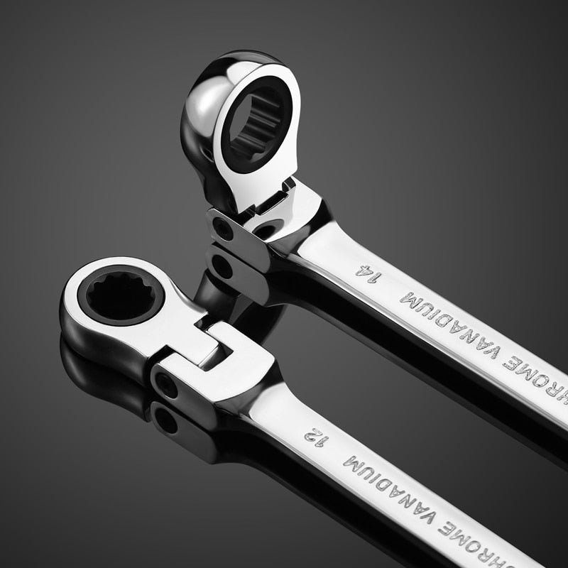 Flex Head Ratcheting Wrench Set,Combination Ended Spanner kits - enoughdream.com