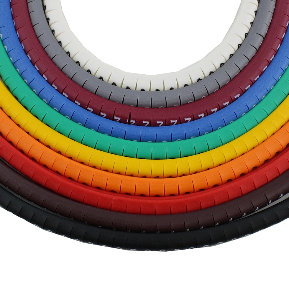 500PCS EC-0 Cable Wire Marker 0 to 9 For Cable Size 1.5 sqmm Colored - enoughdream.com