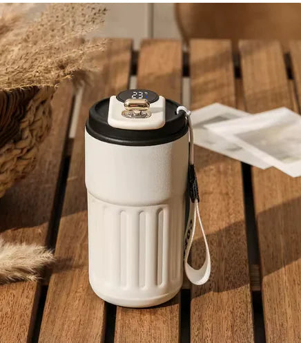 Smart Digital Temperature Display Insulated Bottle | 450ml Stainless Steel Travel Mug