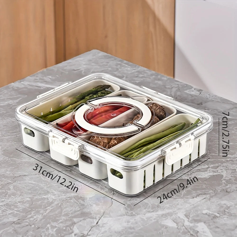 Lunch container with 4 or 8 compartments box for storing food in geladeira