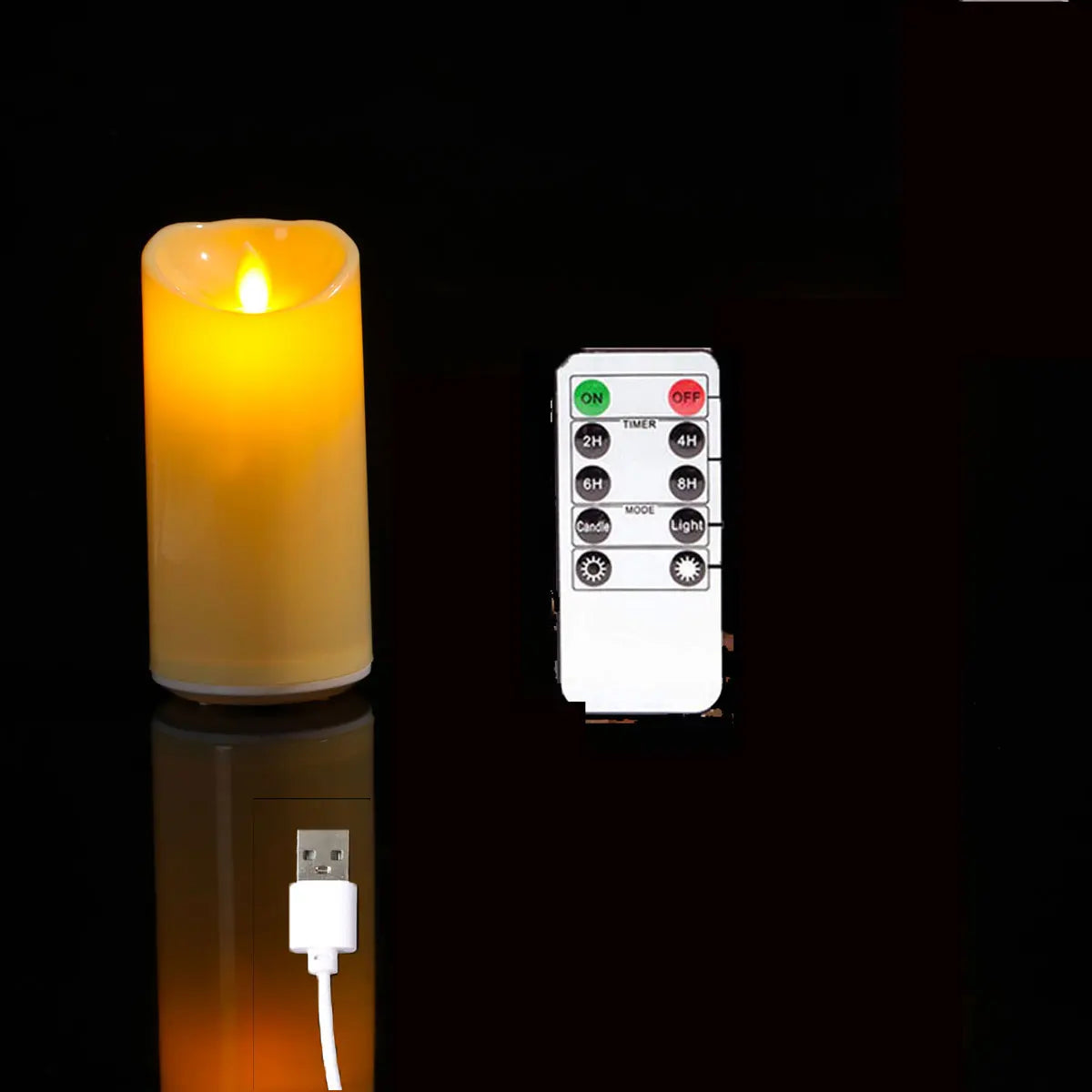 Pieces USB Charge Remote Control LED Decorative  Candles