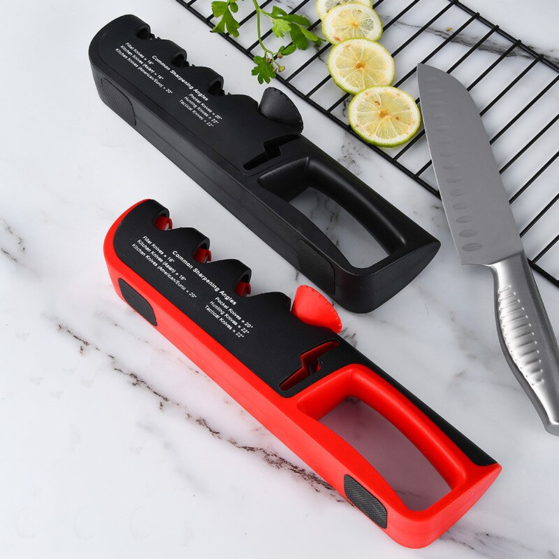 Black/Red Stainless Steel Kitchen Facilitative Sharpener - enoughdream.com