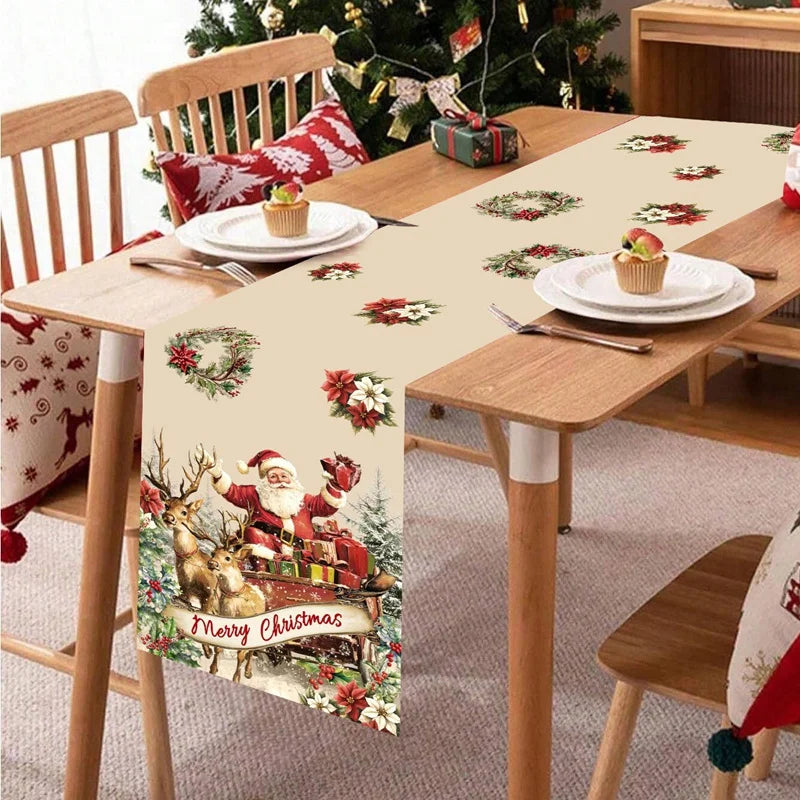 Christmas Table Runner Merry -  Christmas Decoration For Home Xmas Table Decor