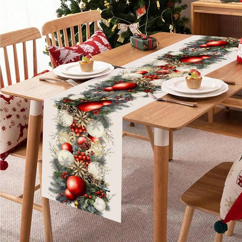 Christmas Table Runner Merry -  Christmas Decoration For Home Xmas Table Decor