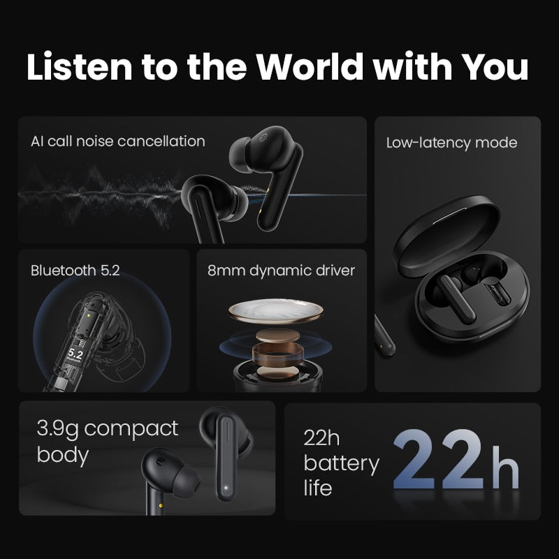 HAYLOU GT7 Neo TWS Wireless Headphones V5.2 Bluetooth - enoughdream.com