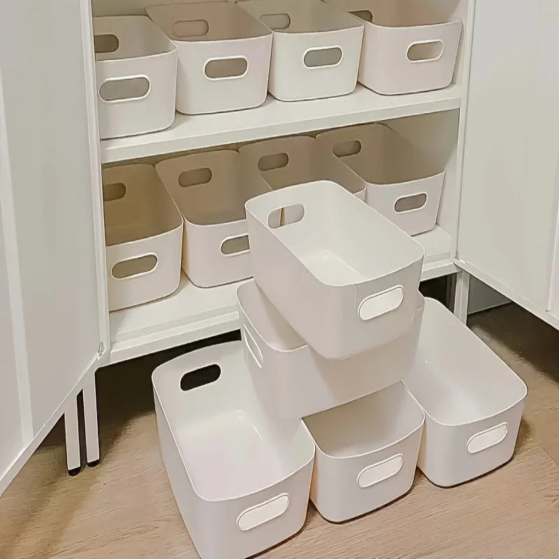 Set of rectangular plastic empilháveis organizing boxes durable and reusable ideal for kitchen bathroom and bedrooms