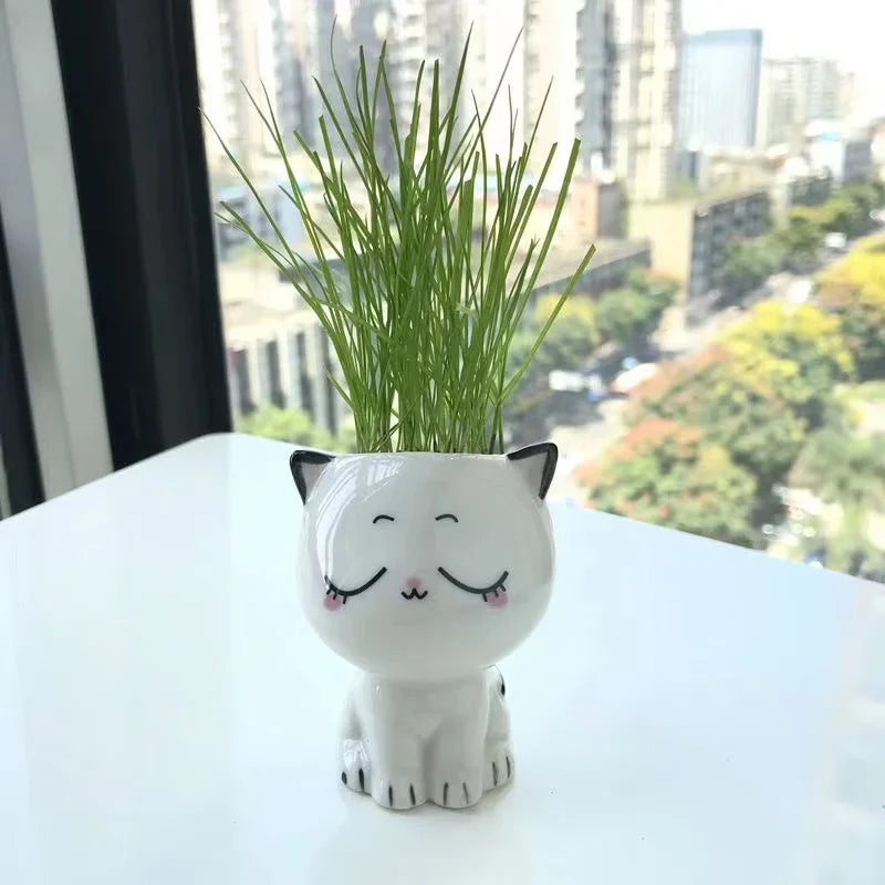 Ceramic Flowerpot Mini Cat Cartoon
