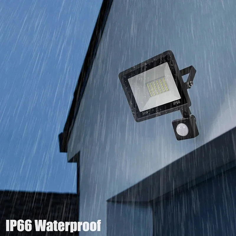 LED PIR Motion Sensor Floodlight Outdoor Wall Light White Light For Garden