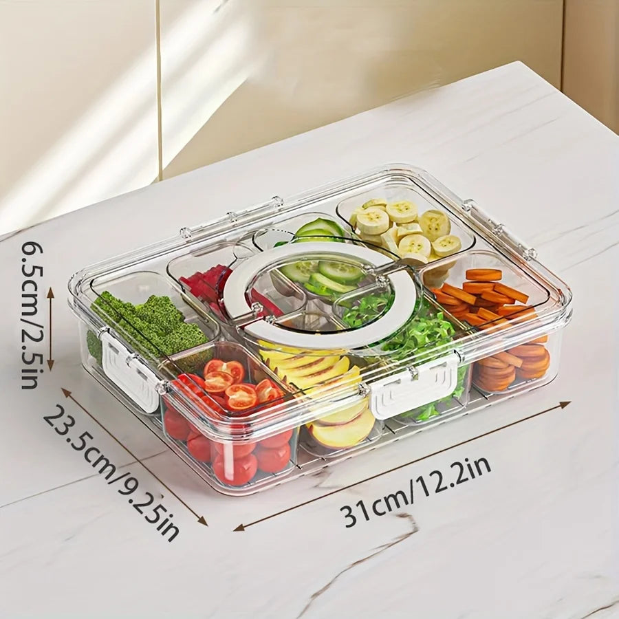Lunch container with 4 or 8 compartments box for storing food in geladeira