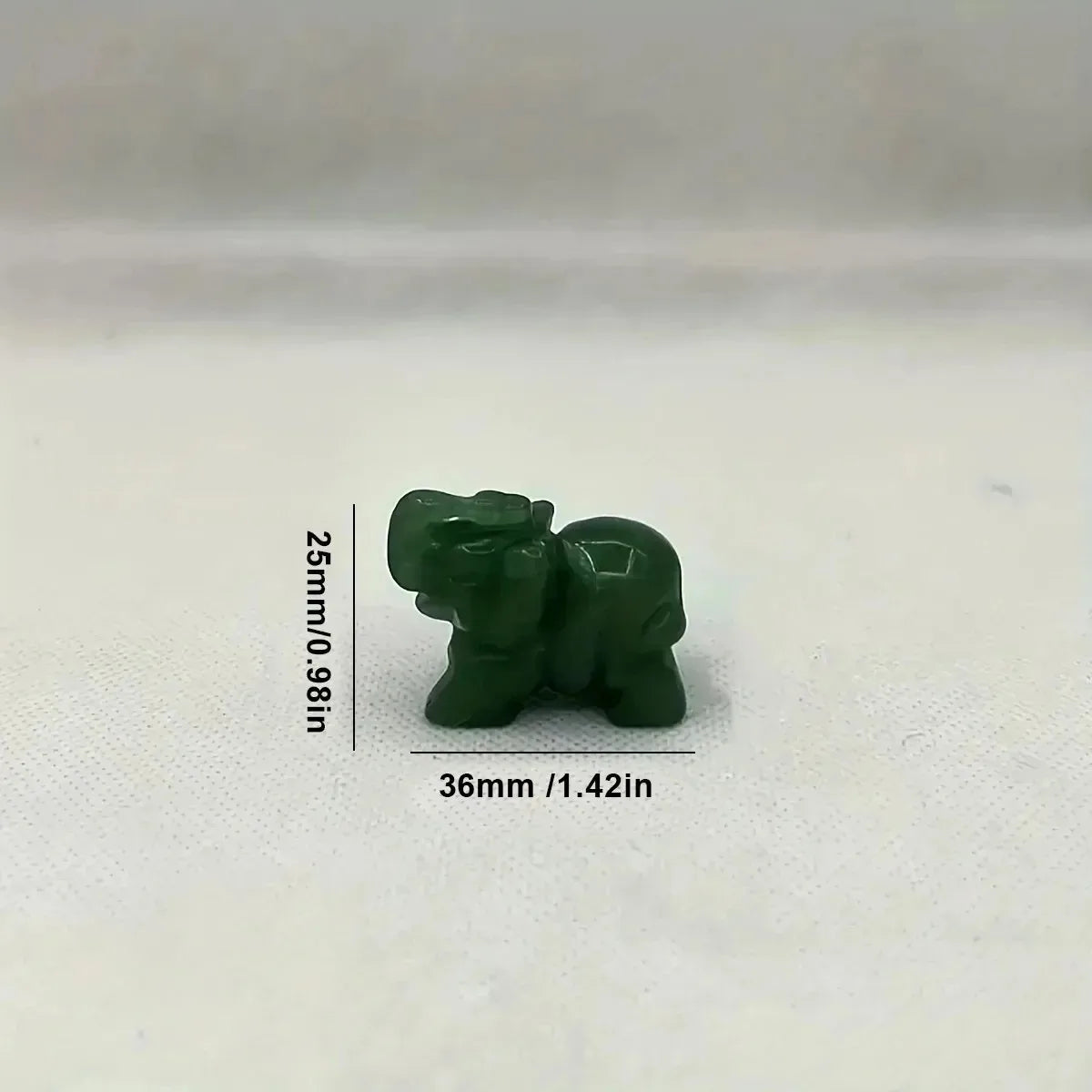 Green Aventurine Jade Ston Lucky Elephant Fortune