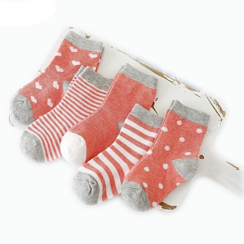 5Pairs Baby Socks Newborn Baby Boy Socks 0-1-3-7Y Kids - enoughdream.com