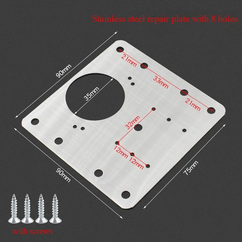 Cabinet Hinge Repair Plate Kit with Screw Furniture Drawer Tools