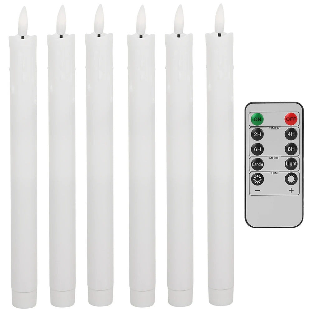 LED Flameless Taper Candles with 10-Key Remote 11" Battery Decor
