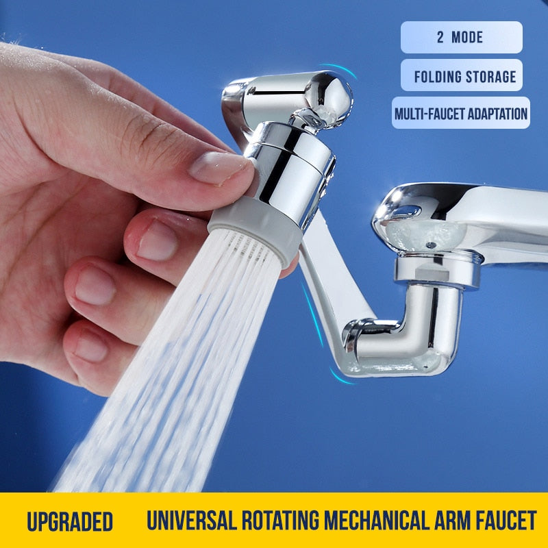 Stainless steel Universal 1080 °Swivel Robotic Arm Swivel Extension Faucet Aerator Kitchen - enoughdream.com