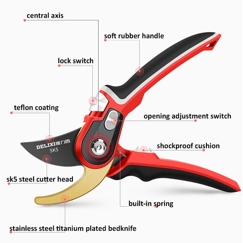 Delixi SK5 Steel Gardening Fruit Tree Pruning Shears Garden - enoughdream.com
