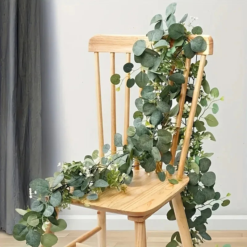 1pc Artificial Eucalyptus Leaves Greenery Garland - Faux Eucalyptus Garland for Home and Party