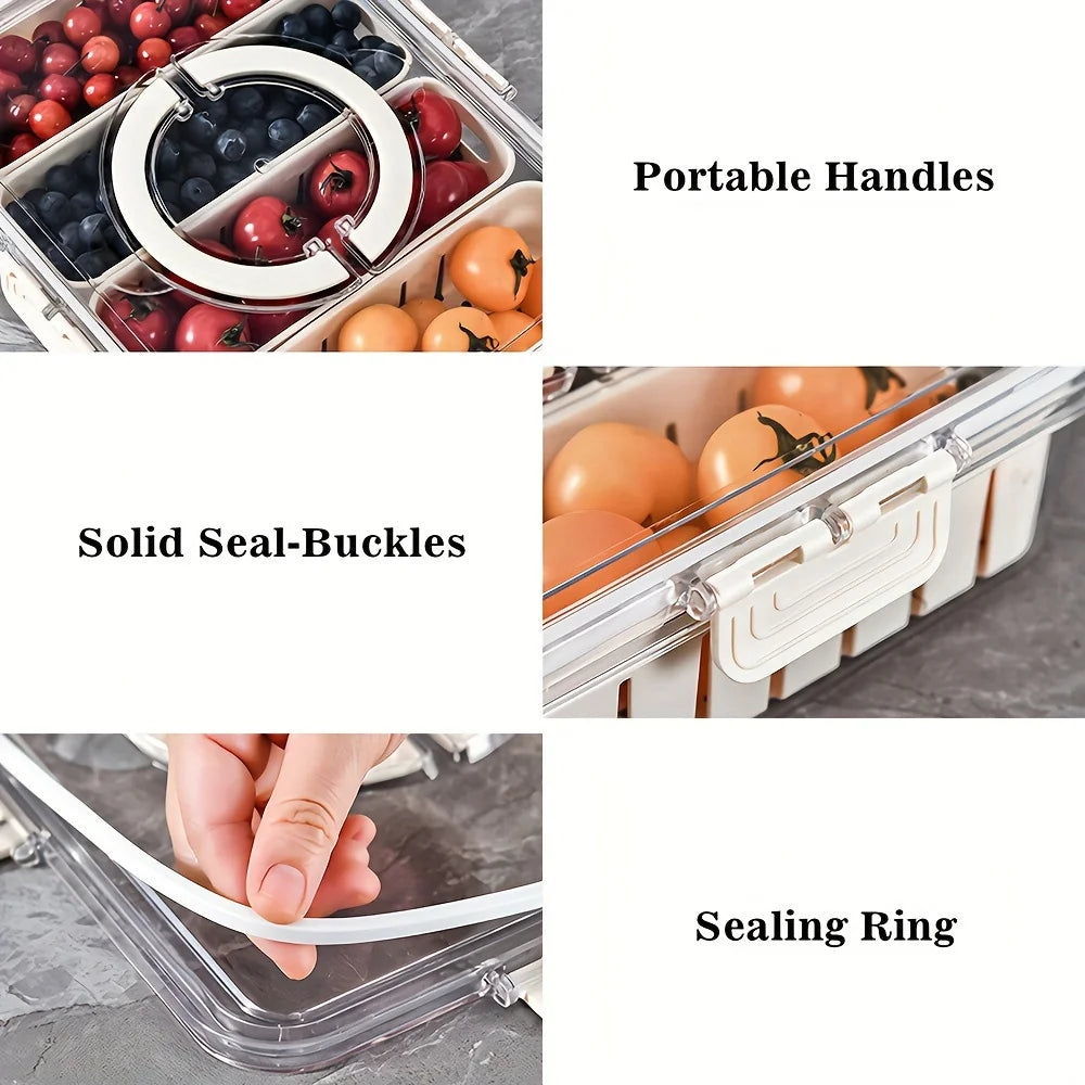 Lunch container with 4 or 8 compartments box for storing food in geladeira