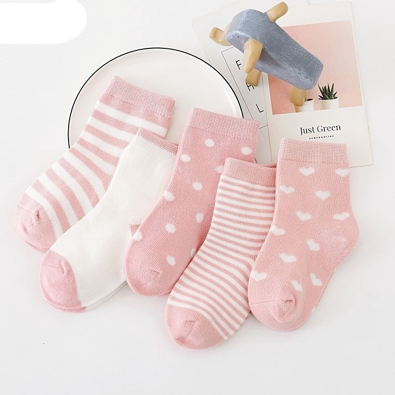 5Pairs Baby Socks Newborn Baby Boy Socks 0-1-3-7Y Kids - enoughdream.com