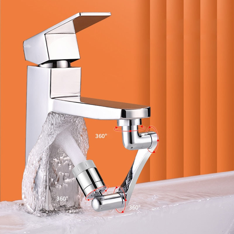 Stainless steel Universal 1080 °Swivel Robotic Arm Swivel Extension Faucet Aerator Kitchen - enoughdream.com