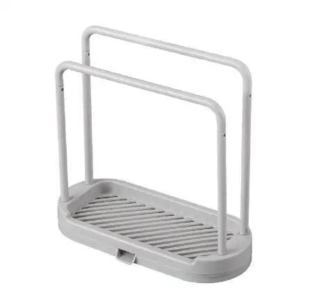 Double-layer dishwashing towel drainer, countertop sponge storage holder, made of steel wire