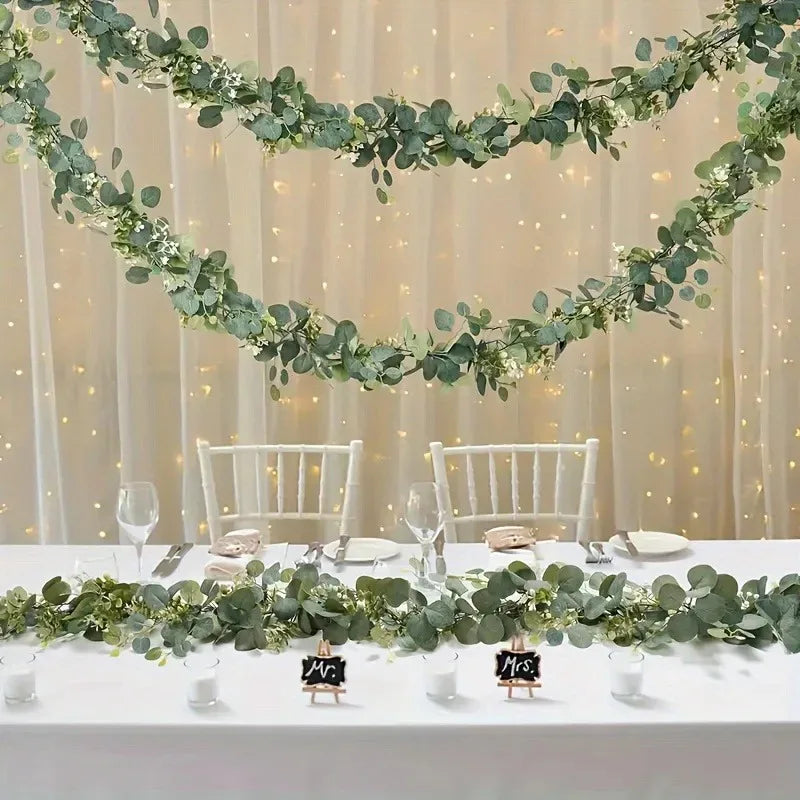 1pc Artificial Eucalyptus Leaves Greenery Garland - Faux Eucalyptus Garland for Home and Party